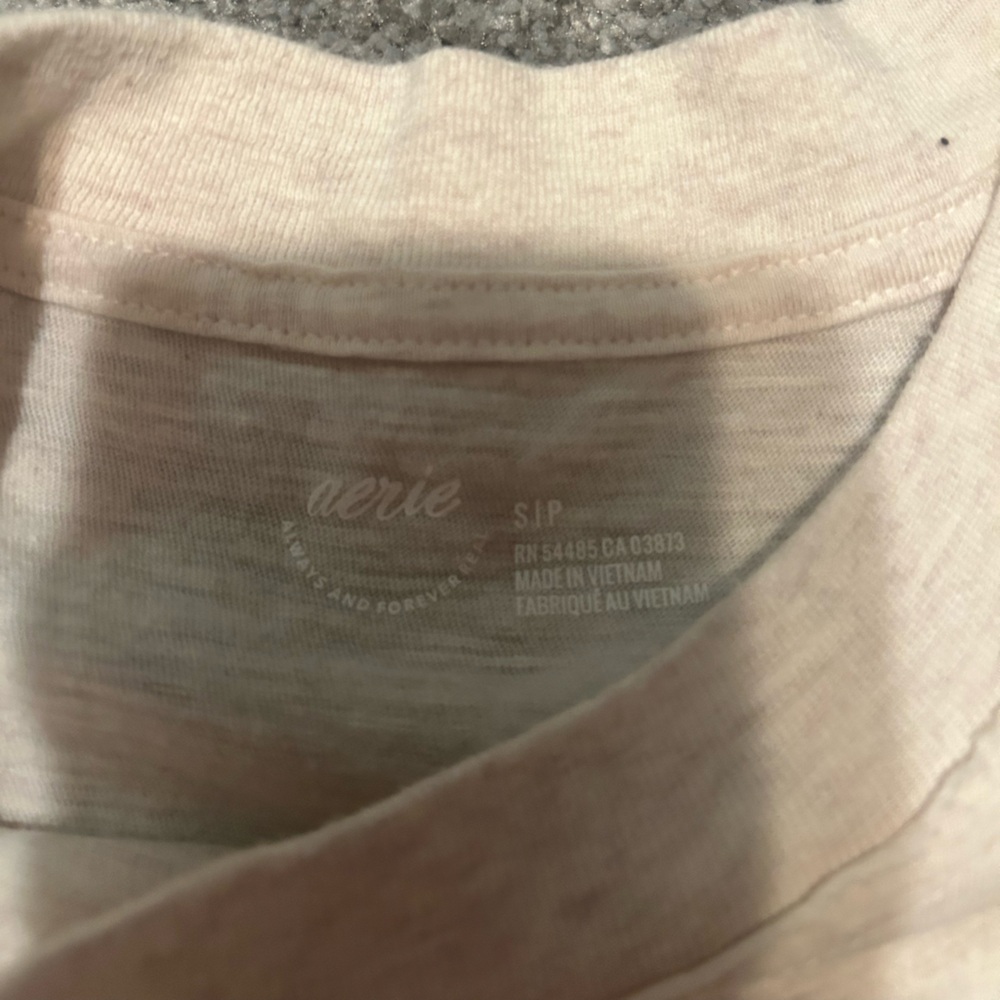 Aerie Light Beige Short Sleeve Tee - Picture 3 of 3